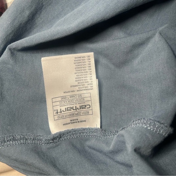 Carhartt Men's Blue Classic T-Shirt Short Sleeve - Picture 4 of 4